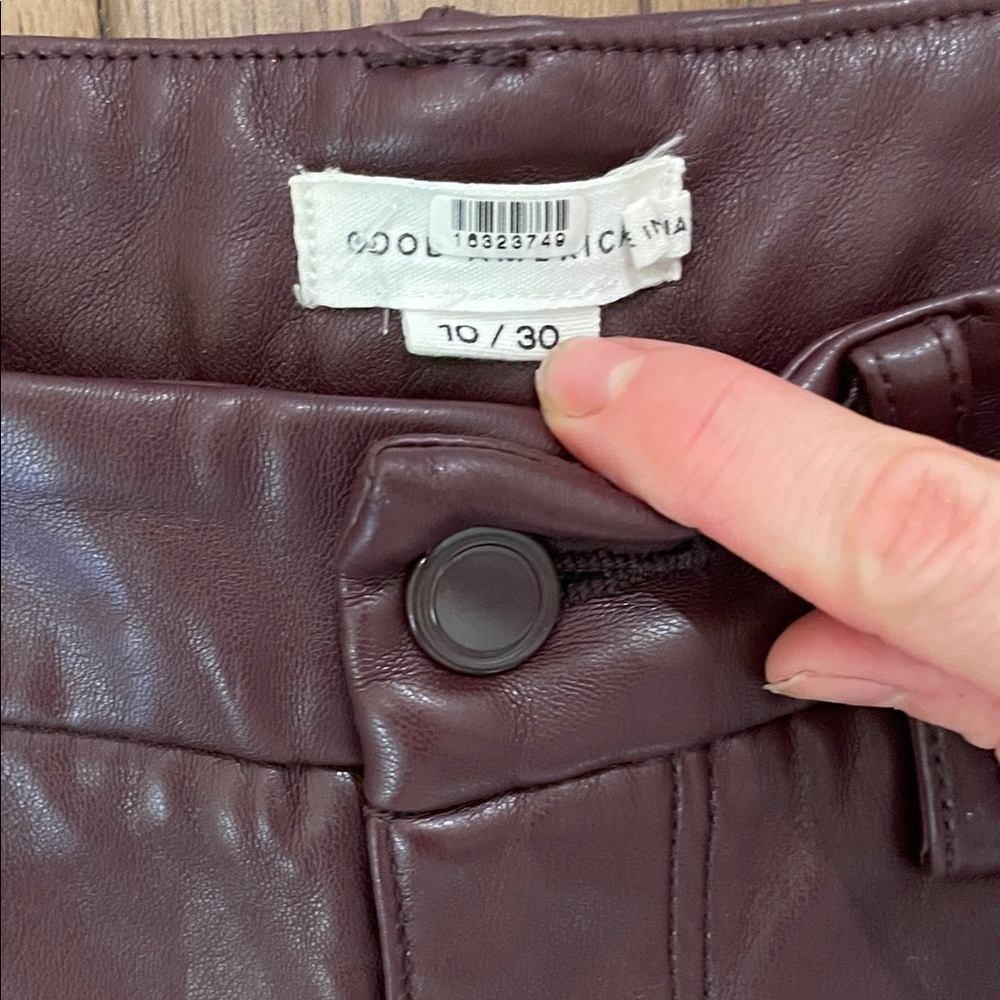 GOOD AMERICAN Red Faux Leather Pants, 10/30 - Picture 3 of 11
